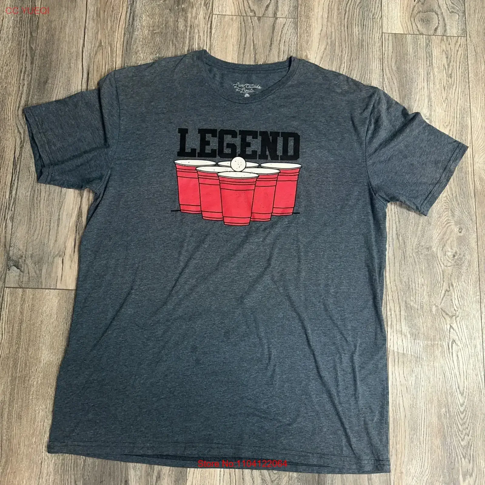 Camiseta Live Outside The Limits Beer Pong Legend, talla 2X, estilo vintage, informal, unisex, para uso diario, versátil