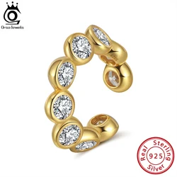ORSA JEWELS 1PCS Cubic Zircon Ear Clip 925 Sterling Silver Party Accessories Clip Earrings Stackable Ear Cuff Non Piercing CL16