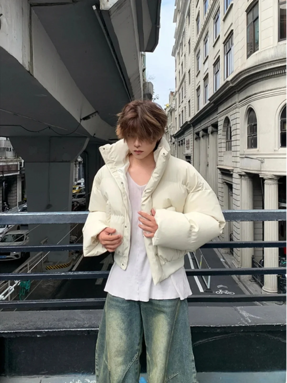 

Мужская утепленная хлопковая куртка Cleanfit Boxy с длинными рукавами на молнии, свободного кроя, молодежная, модная, для зимы