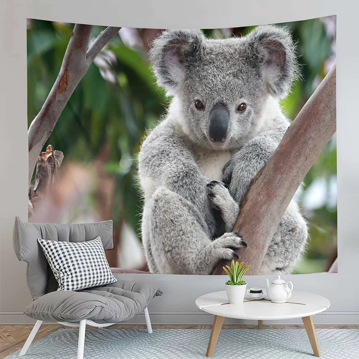 Animals Tapestry Cute Koala Tapestry Eucalyptus Tree Branch Tapestry Wall Hanging Decor Tapestries Bedroom Home Living Room Dorm