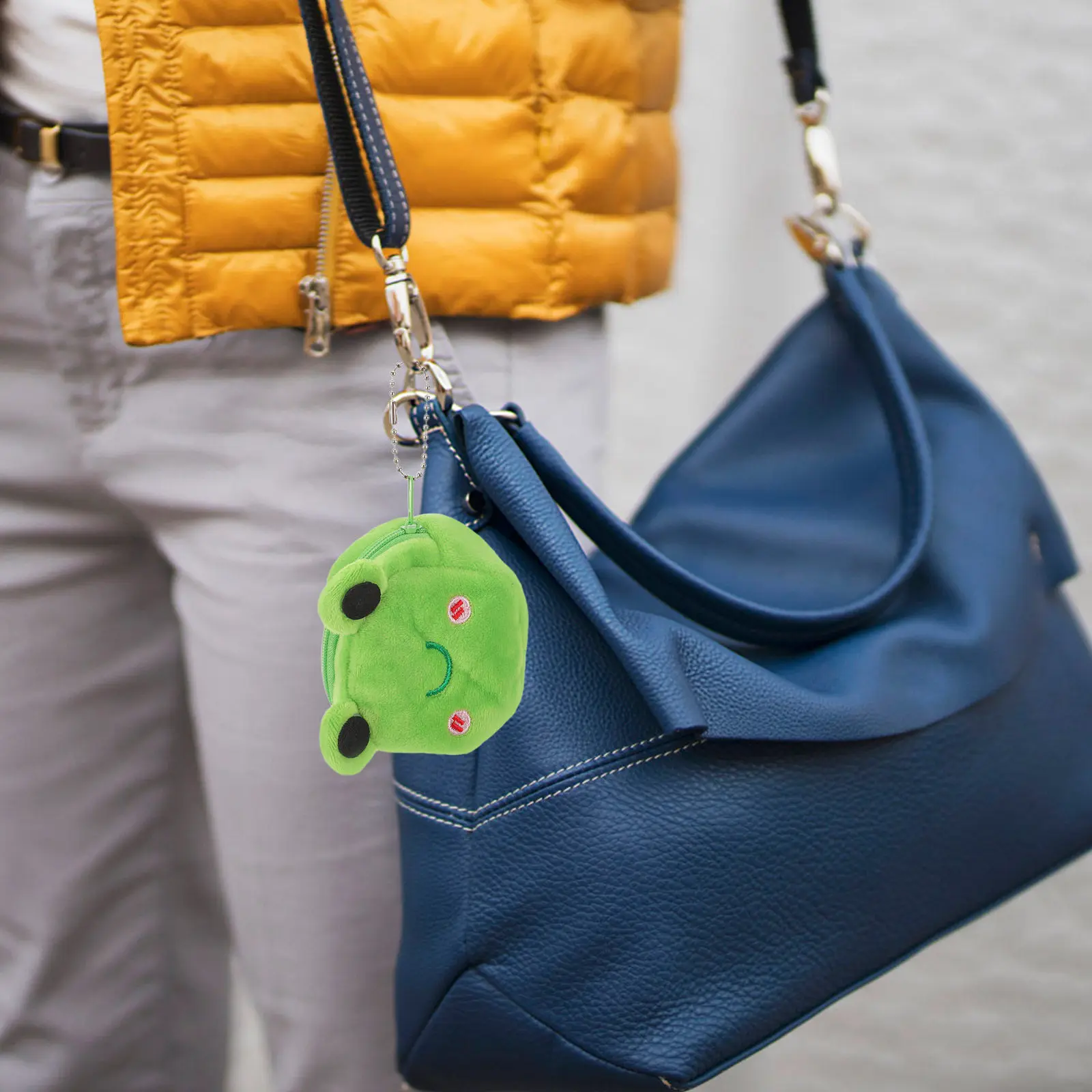 

2Pcs Frog Wallet for Women Small Coin Purse with Zipper Kawaii Animal Style Change Pouch Keychain Mini Purse for Daily Outings