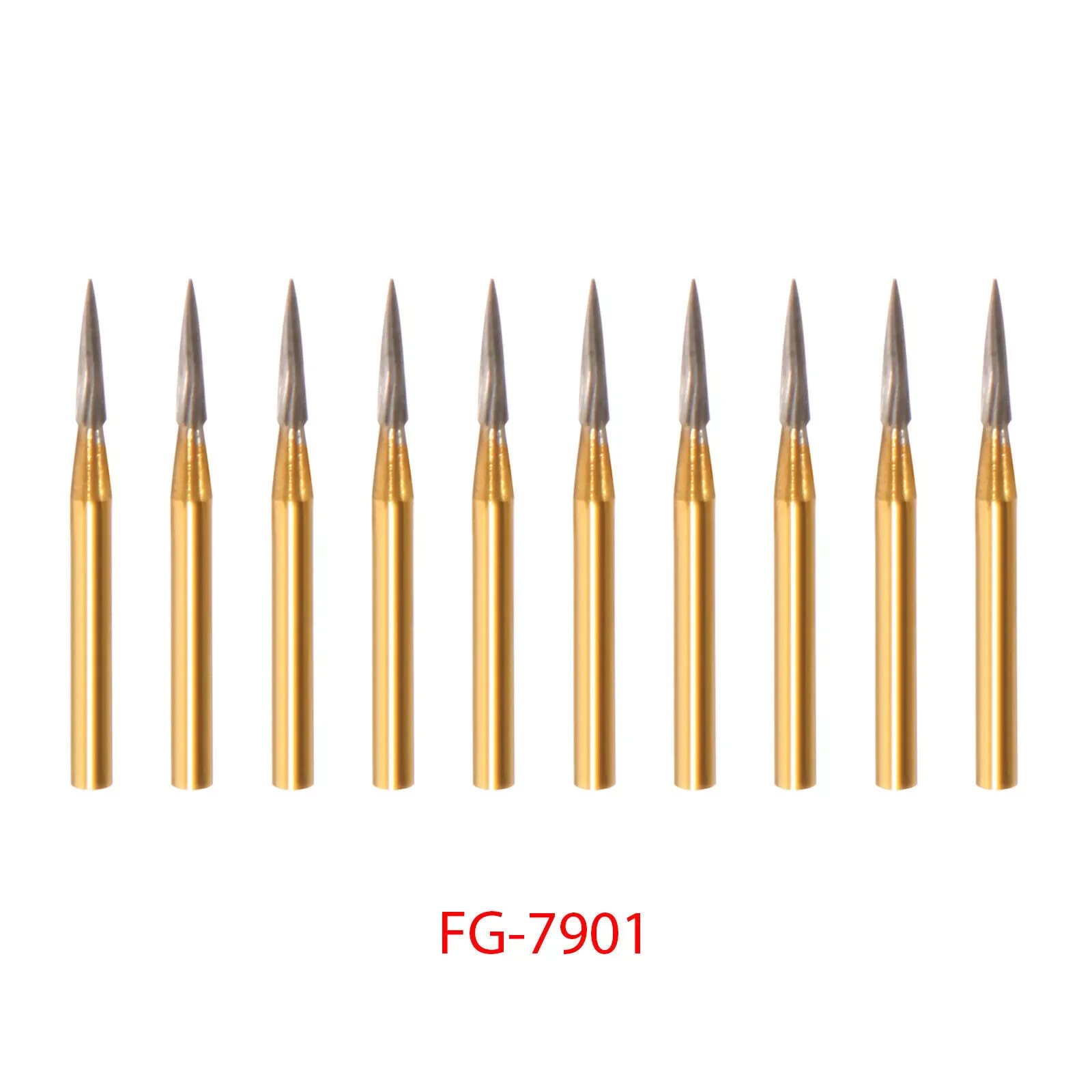 10 Pcs/1Pack Dental Tungsten Carbide Trimming & Finishing Burs Drill Smooth FG 7901