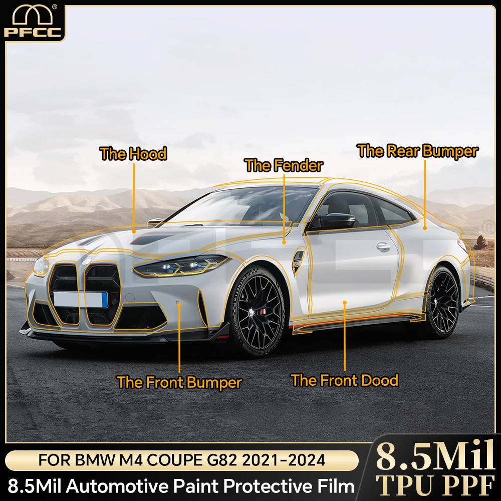 

PFCC PPF TPU for BMW M4 Coupe G82 2021 2022 2023 2024 Paint Protection Film Precut Car Sticker Clear Kit Bra Transparent Film
