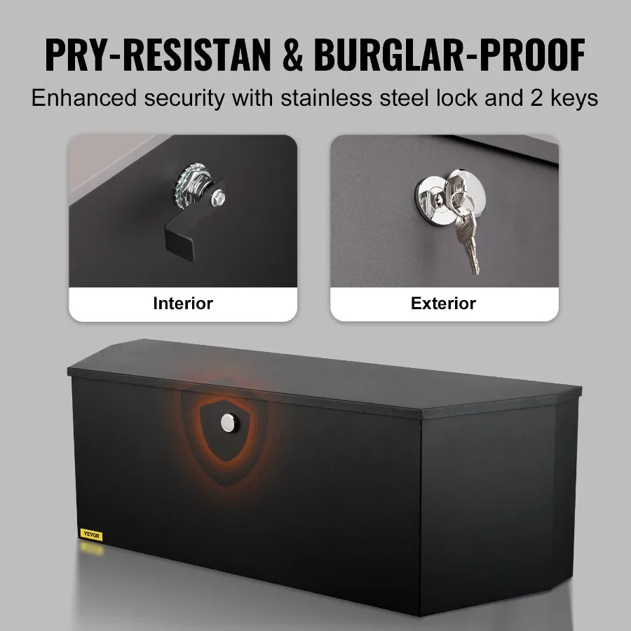 VEVOR مقطورة صندوق اللسان الكربون الصلب صندوق اللسان أداة الصدر الثقيلة صندوق مقطورة تخزين مع قفل ومفاتيح مقطورة فائدة T