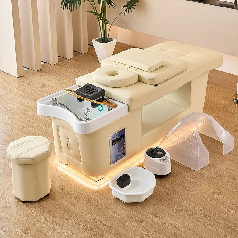 

Professional Shampoo Chair Multifunction Salon Shampoo Bed With Spa Steaming And Massage Functions