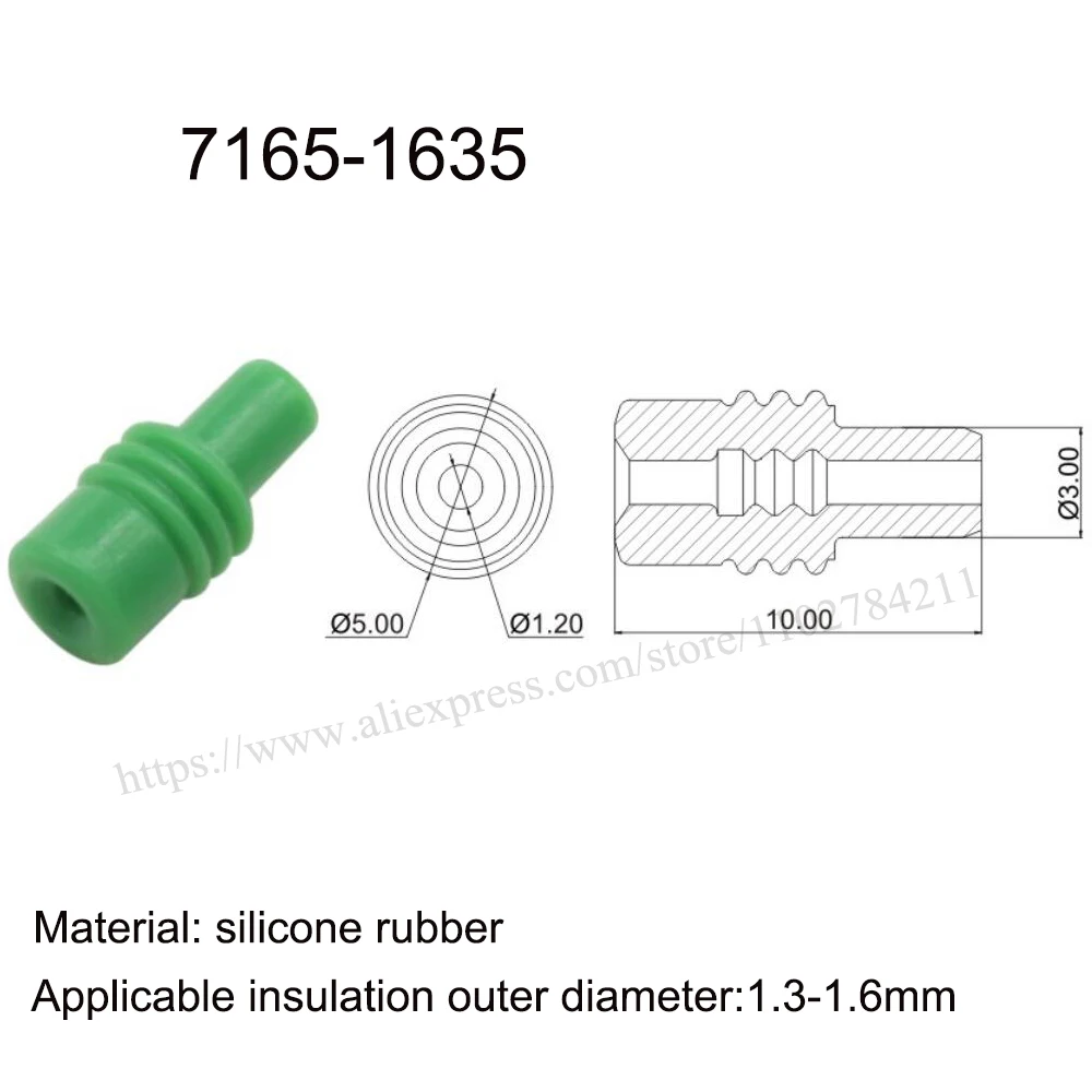 

5000PCS 7165-1635 New energy auto seal rubber automotive Waterproof connector terminal plug pin socket