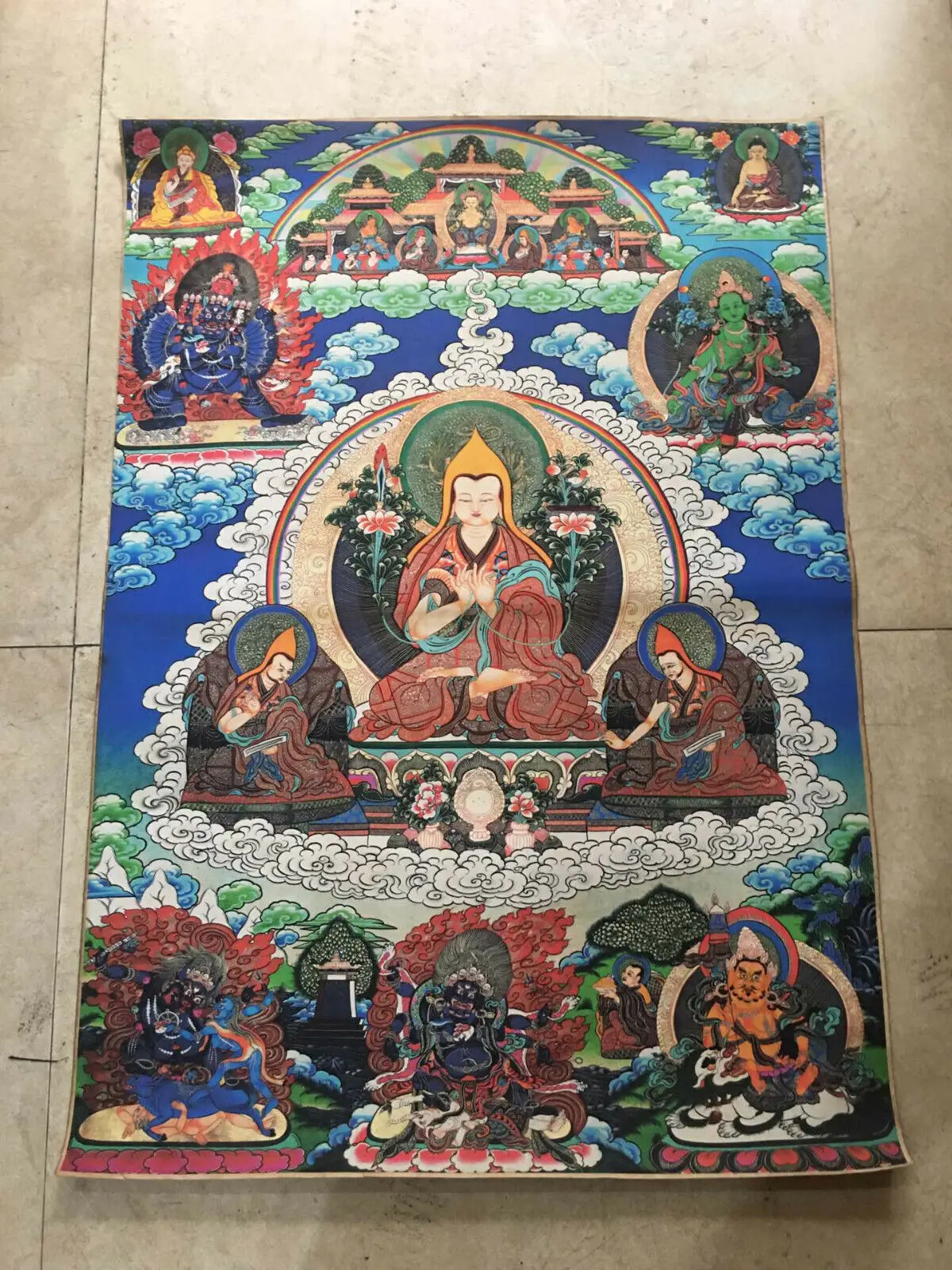 

Chinese Thangka painting Tibetan Buddha zongkaba master portrait Collection Nice Art Work