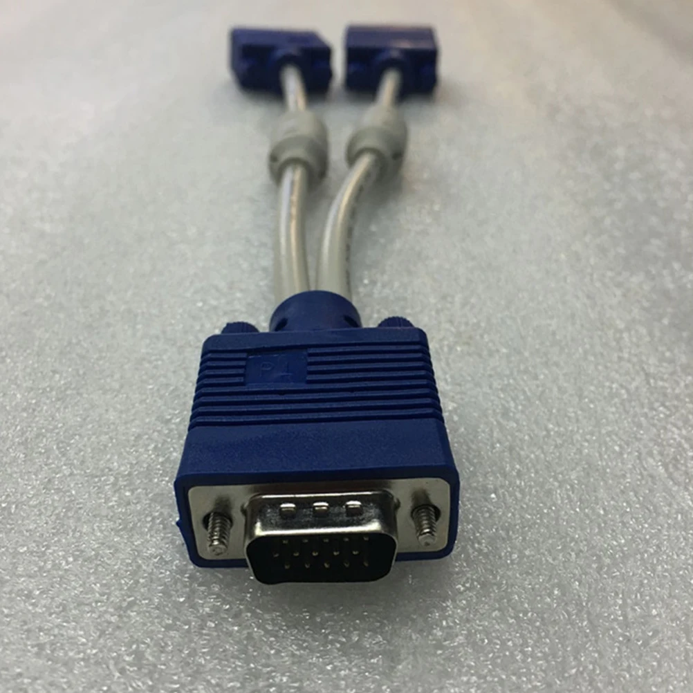

2pcs Vga Video Splitter Cable Male To Dual Female Adapter For Dual Monitor 1 To 2 Out Display Device With Thickened
