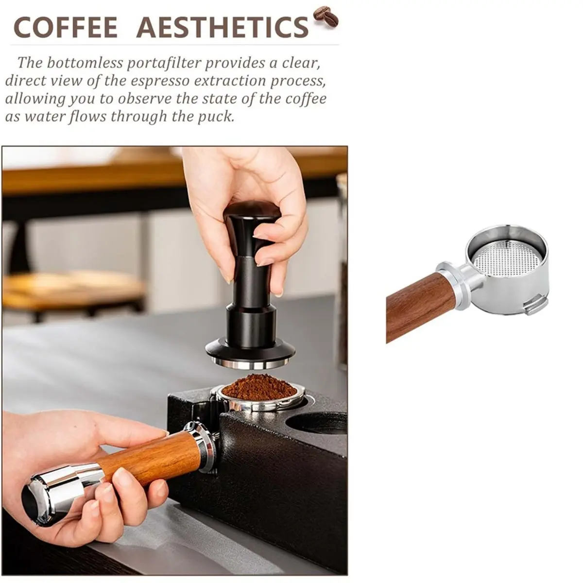 【AT48】 NEW 51mm Bottomless Portafilter,Bottomless Coffee Portafilter, Coffee Brewing Replacement for Home Bar-Three-Spout