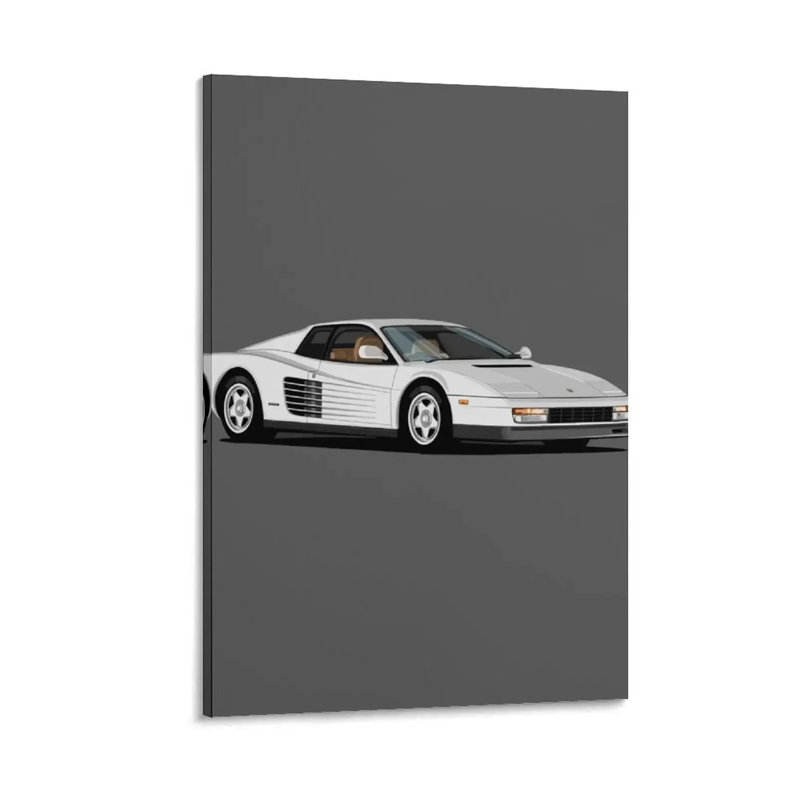 

Testarossa 80s Retrowave -classic- youngtimer white italian sportscar Canvas Painting decorative wall poster poster anime