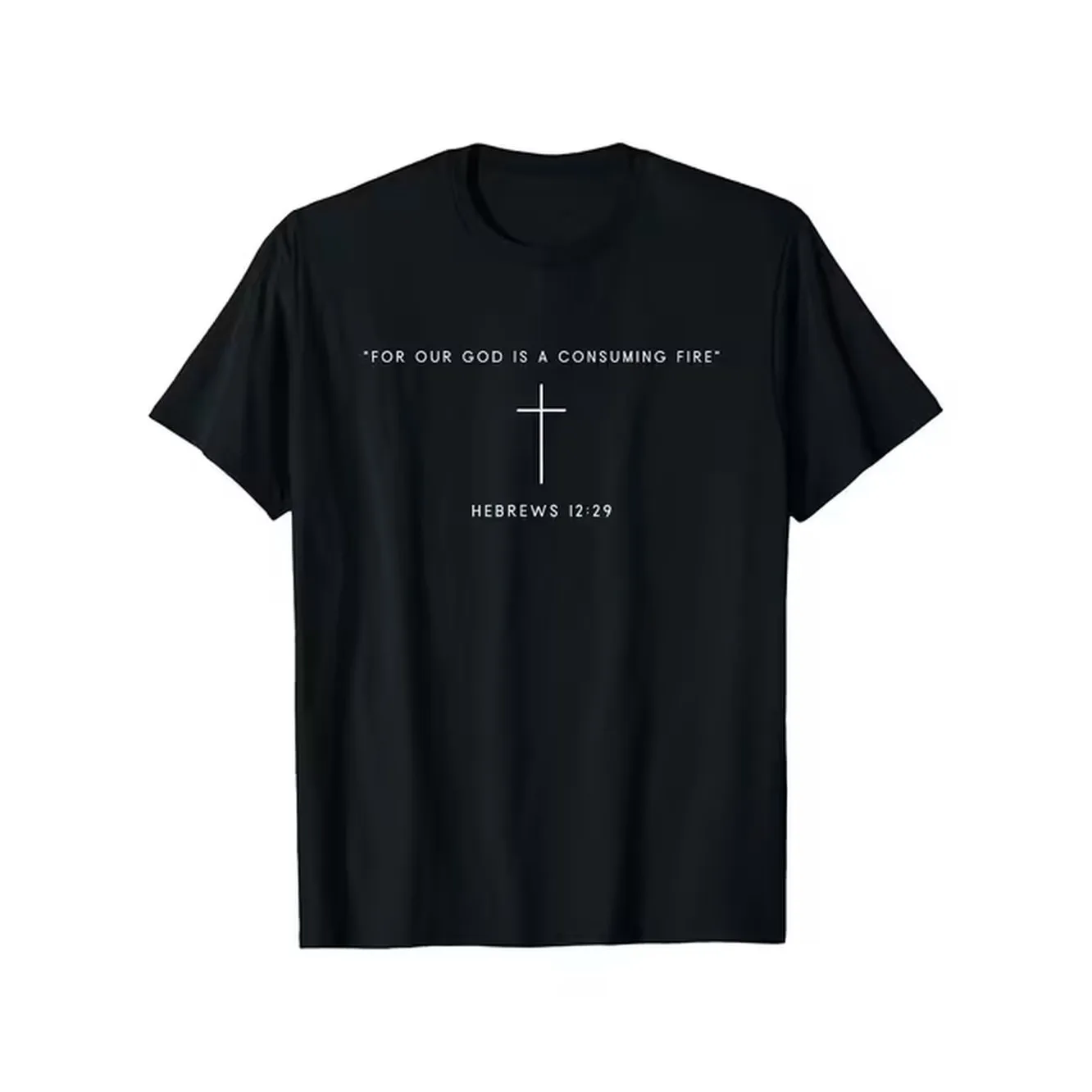 item picture mens t shirt with for our god is a consuming fire 12 29 bible verse neck short sleeve casual smooth texture for church bible study casual attire