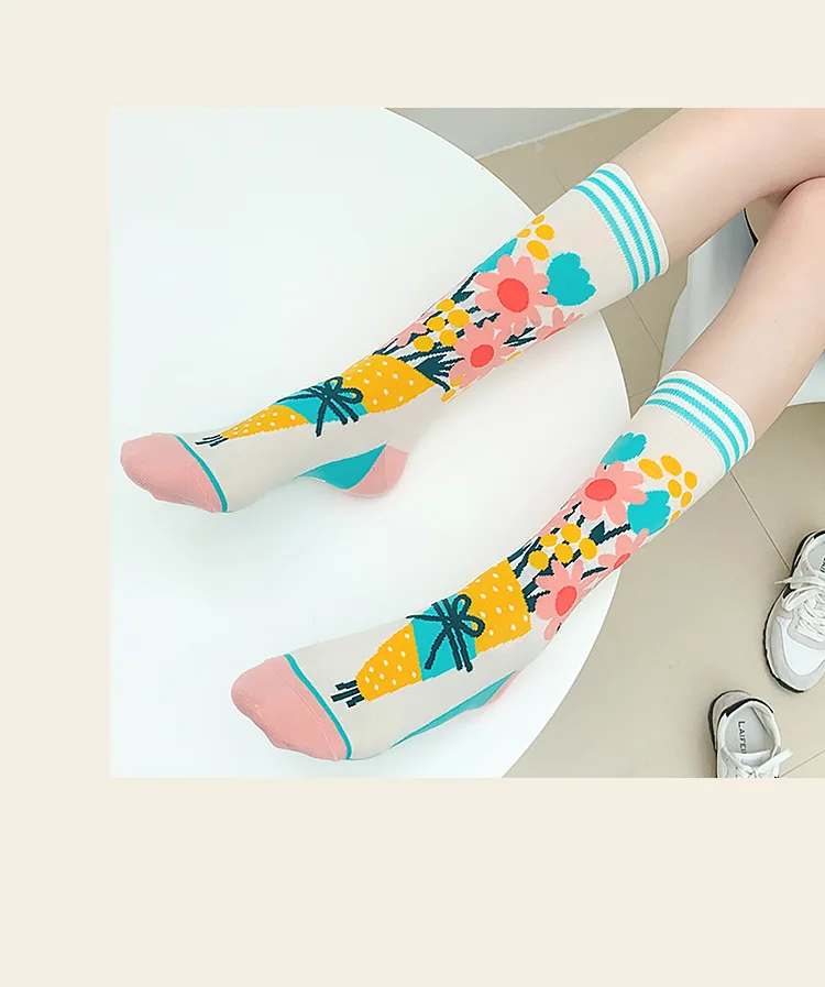 Fashion Colorful Spring Autumn Stocking Women's Socks Plant Hedgehog Slothsi Cotton Socks Personality Straight Trendy Socks