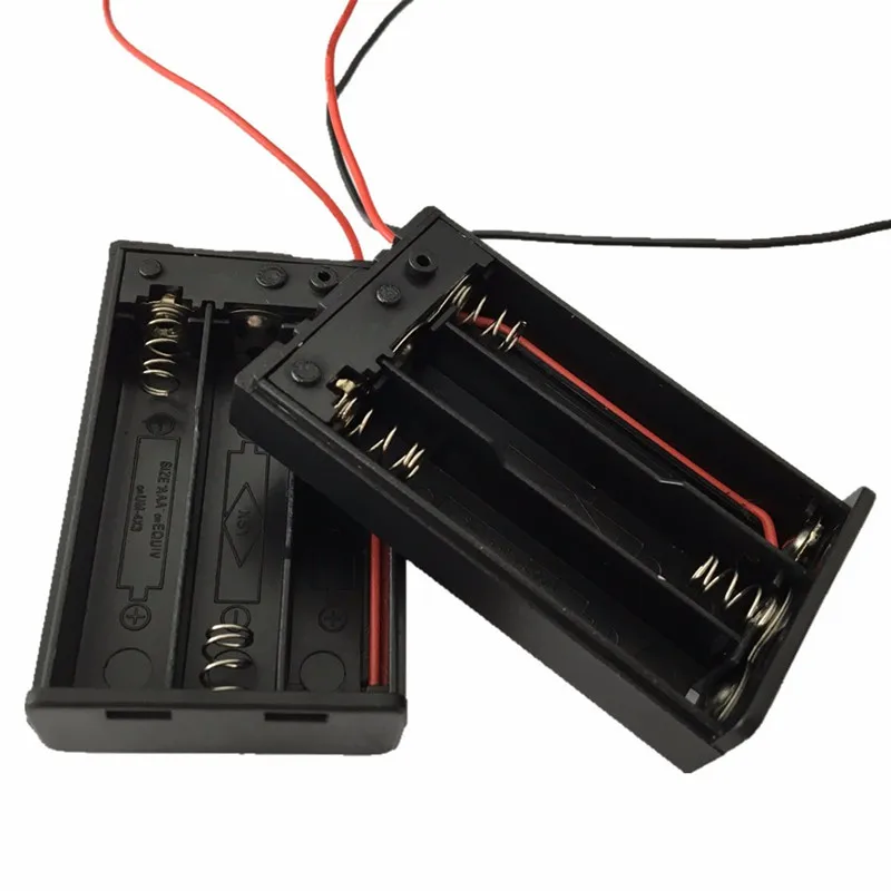Novo 3 * aaa bateria titular caso caixa de armazenamento para 4.5v 3 slots aaa baterias capa com ligar/desligar interruptor & fio leva