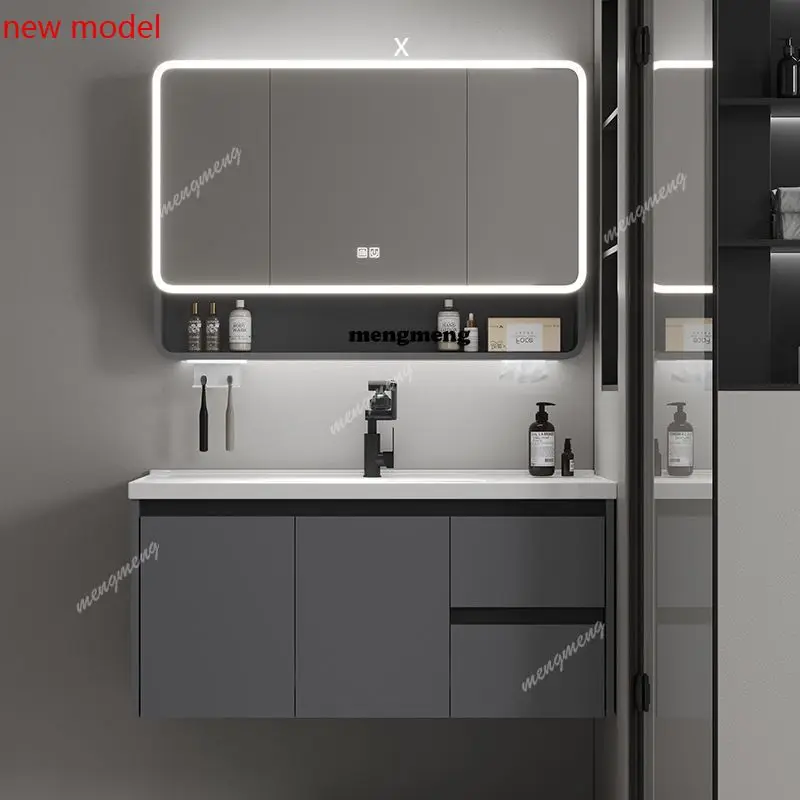 

H134Thickened Intelligent Bathroom Cabinets Washbasin Mirror Home Wash Up Bathroom Cabinets Modern Storage Furniture Gabinetti