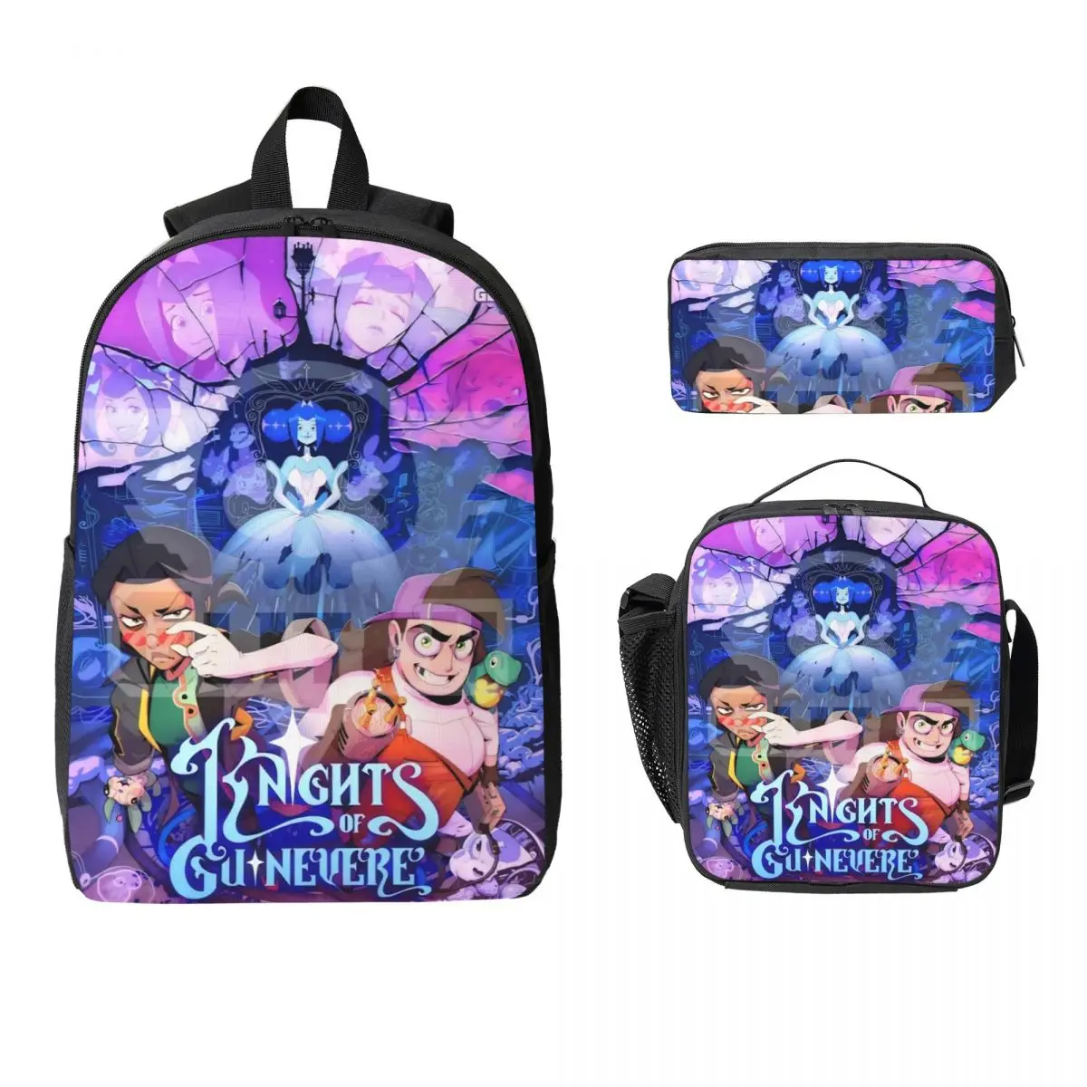 K-Knights Of Guinevere Backpack Lunch Box Pen Bags for Boys Girls Preschool Backpacks School bag Bookbag Set