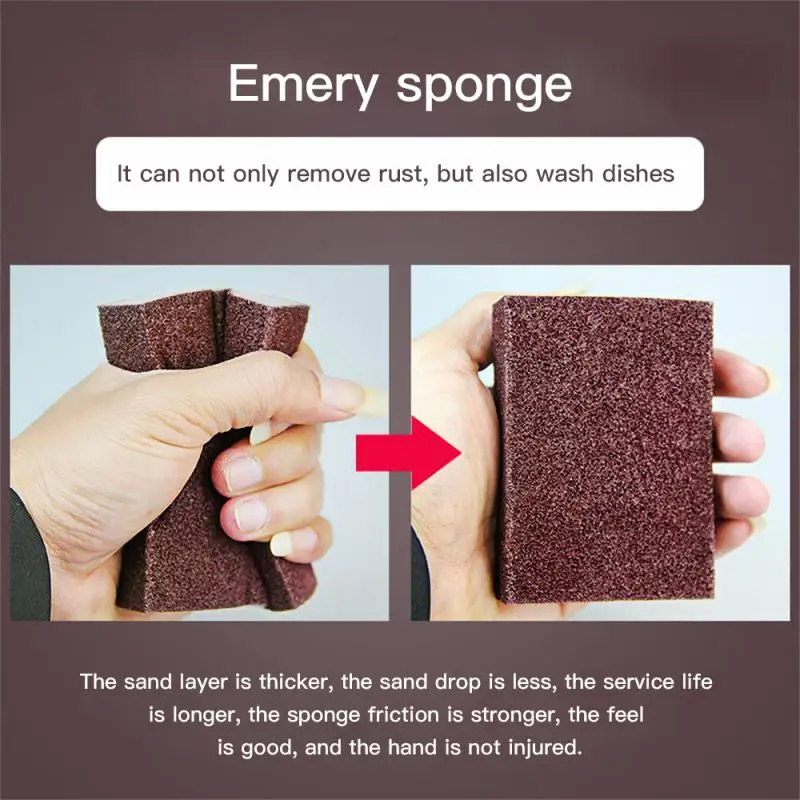 New Carborundum Sponge Melamine Emery Sponge Pot Brush For Removeing Rust Pan Descaling Clean Rub Kitchen Gadget