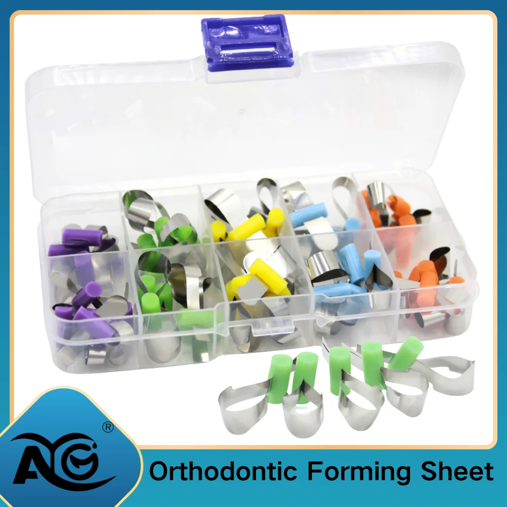 

50 шт./кор. AG стоматологический ортодонтический формовочный лист, секционные контурные металлические матрицы с позиционированием для стоматолога, взрослых/детей