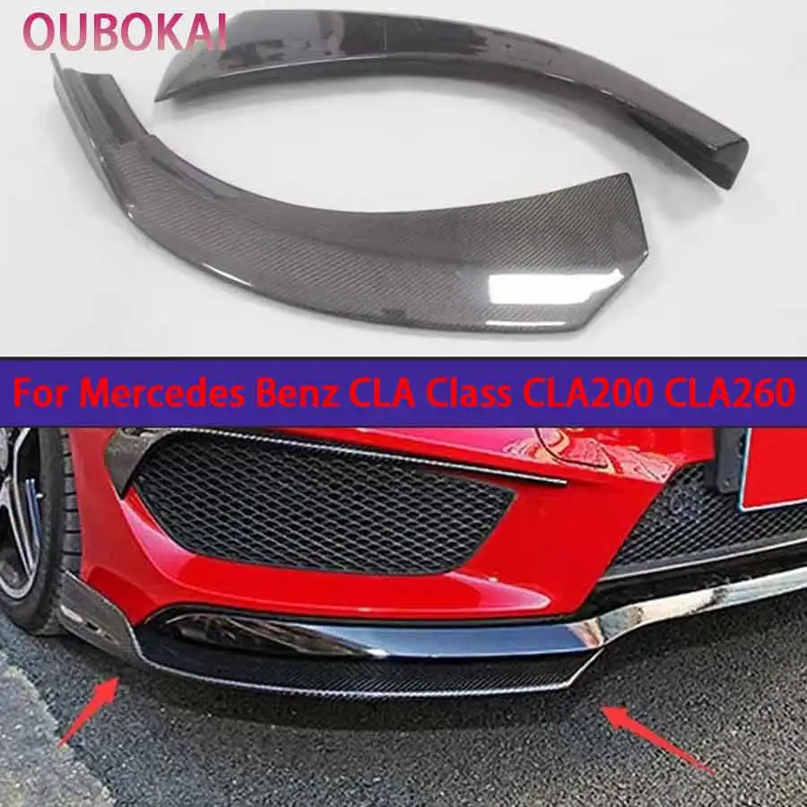 For Mercedes Benz CLA Class CLA200 CLA260 Carbon Fiber wrap angle Car Front Bumper Splitter Corner Trim Cover Front Chin