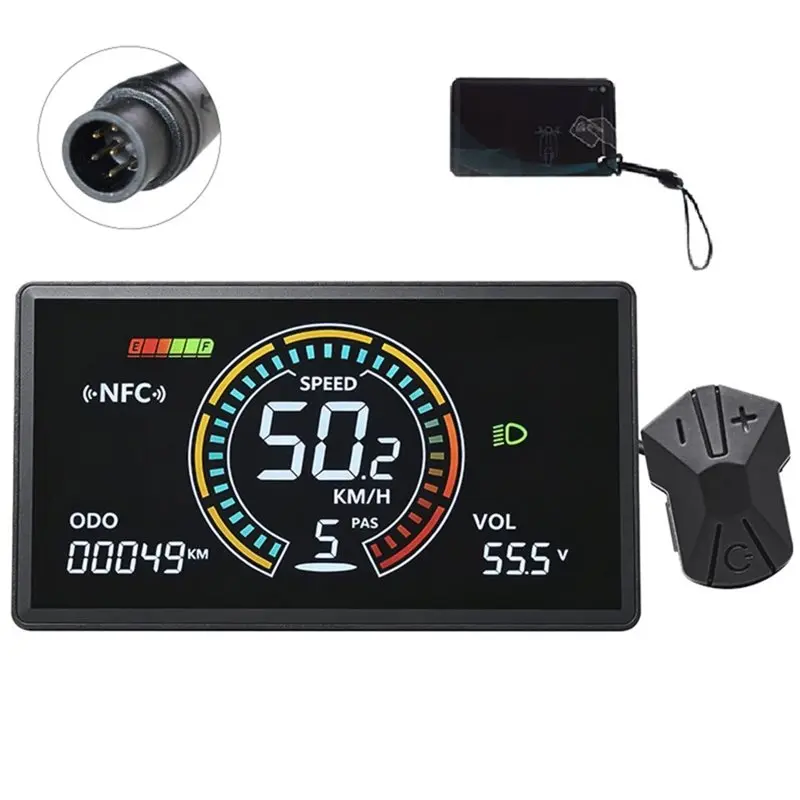 a06f-h8c-e-bike-lcd-display-meter-24v-36v-48v-60v-uart-speedometer-electric-scooter-lcd-color-animated-meter-6pin