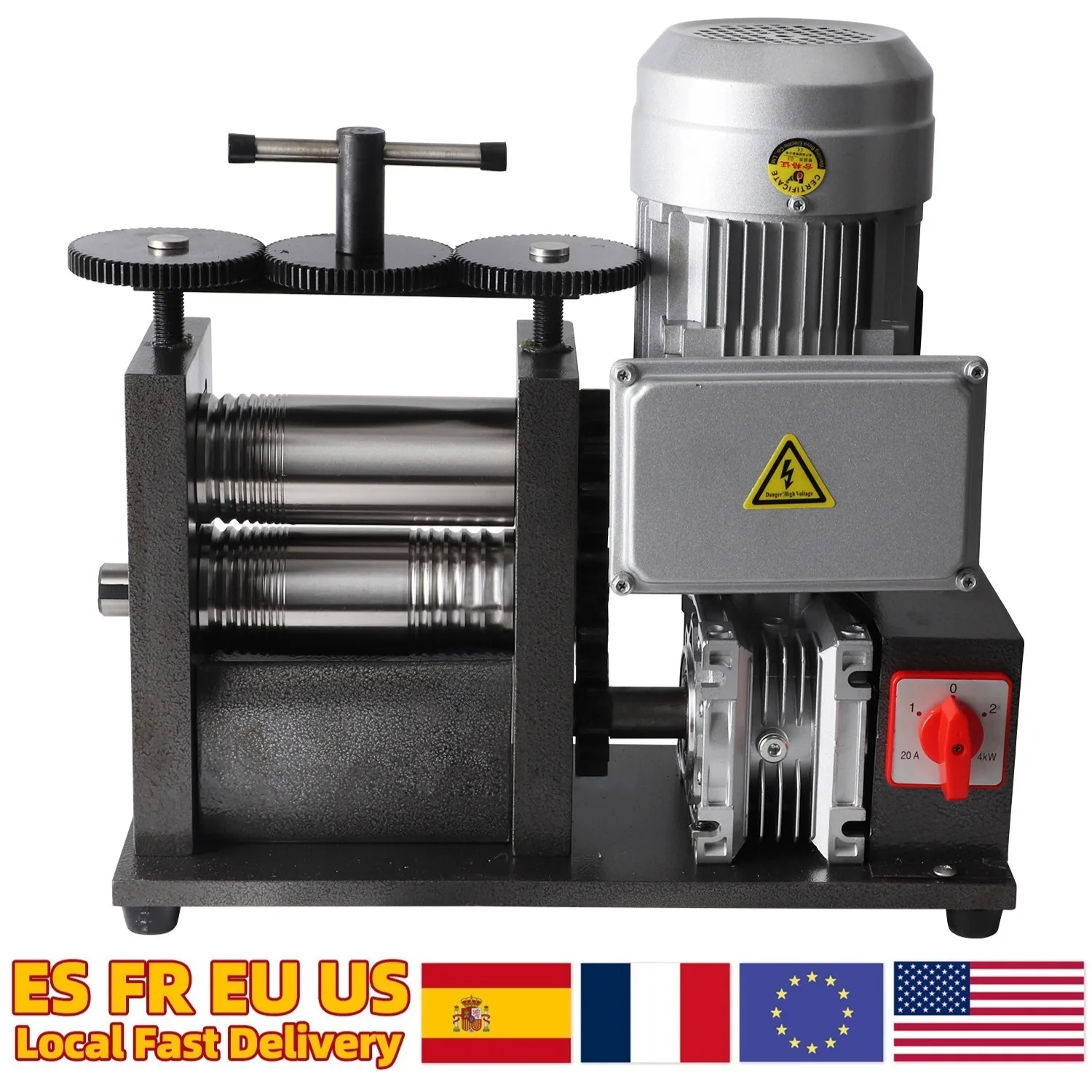 مطحنة لف المجوهرات الكهربائية: 120 مم 370 وات 0.5 حصان للضغط على صفائح الأسلاك الذهبية/الفضية، آلة مطحنة لف المعادن الصغيرة #1