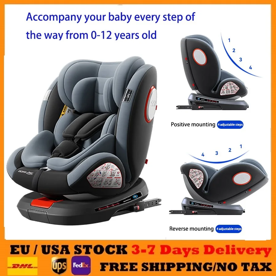 Image of Seggiolini auto per bambini Seggiolini auto di sicurezza per bambini Seggiolini auto di sicurezza per bambini Seggiolino auto ad altezza regolabile con Isofix per seggiolino auto ECE R129 0-12 anni cod004
