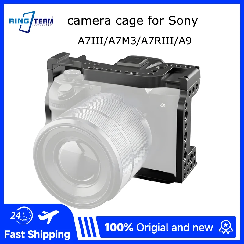 

Camera Cage for Sony A7III A7M3 A7RIII A9 Aluminum Alloy Rabbit Cage with Cold Shoe Mount for Led Light