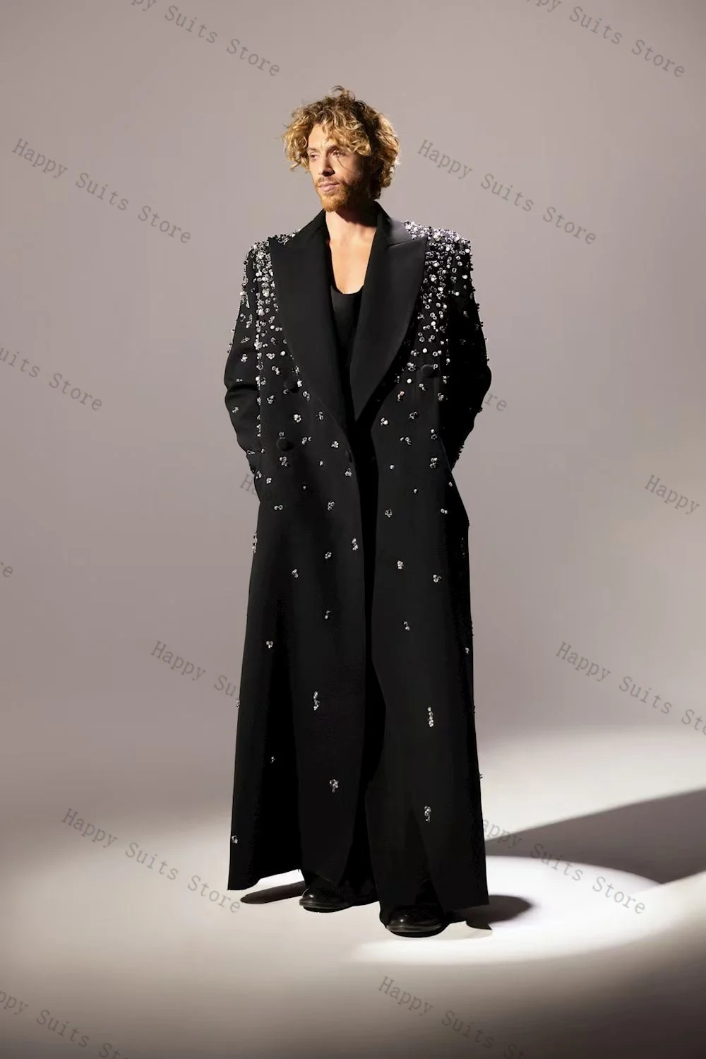 بدلة رجالية عنابي 1 قطعة سترة طويلة للحفلات الراقصة فستان كريستالي لامع من القطن معطف رسمي للمكتب سترة سهرة مخصصة للزفاف #2
