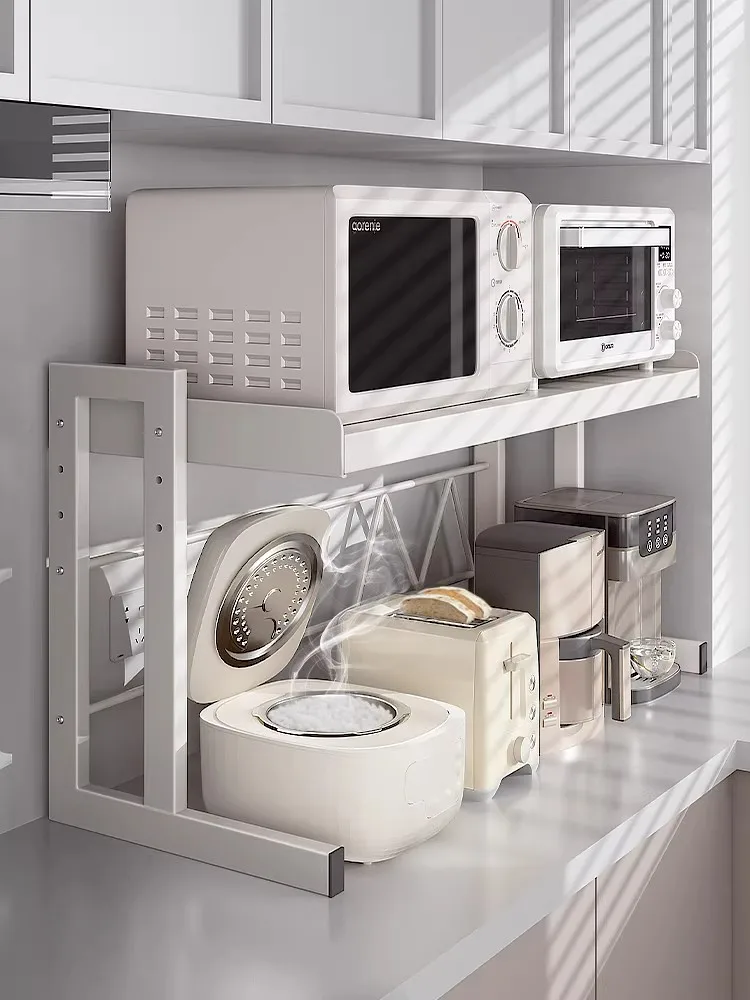 

Многофункциональная кухонная полка-органайзер из нержавеющей стали для микроволновой печи, рисоварки и духовки, настольная подставка для бытовой техники