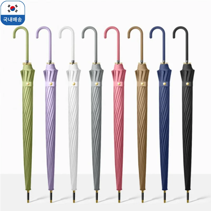 [International Delivery] 2025 16 Colors 16Th Sturdy Long-Worm Acid Sensibility Color Long Handle Windproof Umbrella Automatic Umbrella Automatic Field Umbrella