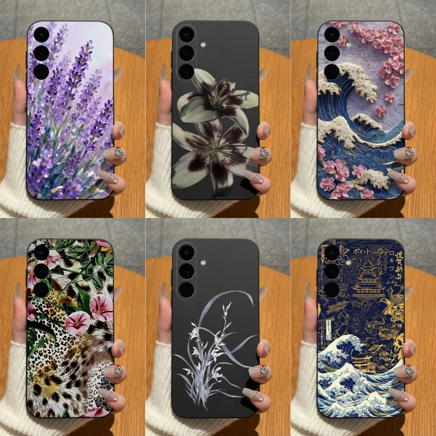 For Samsung S26 FE Phone Cover Floral Art Patterns Scratch Resistance Dustproof Case For Galaxy S 26FE Matte Silicone Funda Capa
