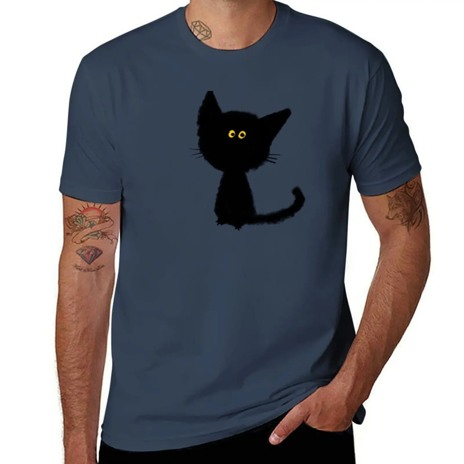 

Funny goffy looking halloween blck Cat Tshirt gift for cat lovers gift for cat owners T-Shirt