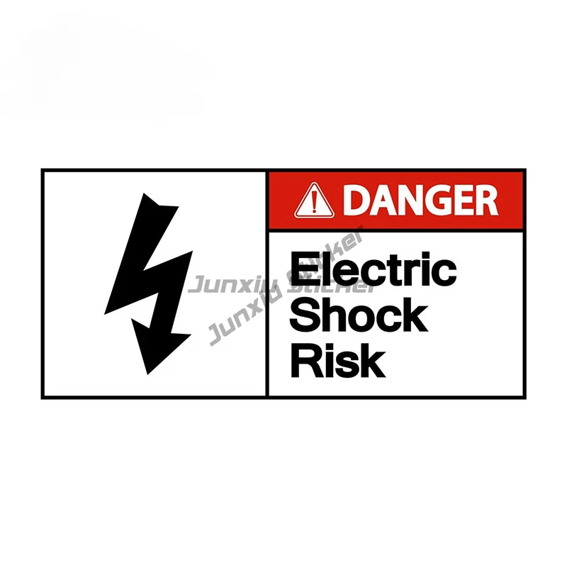 อันตรายจากไฟฟ้าช็อต สติกเกอร์เตือนภัย ติดกันชน แล็ปท็อป ตู้เย็น ประตู ป้ายเตือนความปลอดภัย สะท้อนแสง