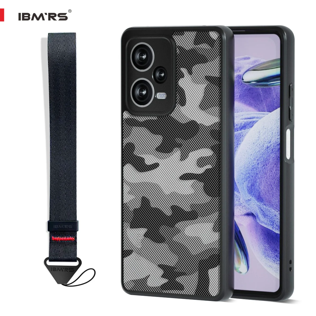 

IBMRS Military Camo Case for Redmi Note 12 Pro+, Shockproof Anti-Scratch Cover with Lanyard Hole & Matte Finish