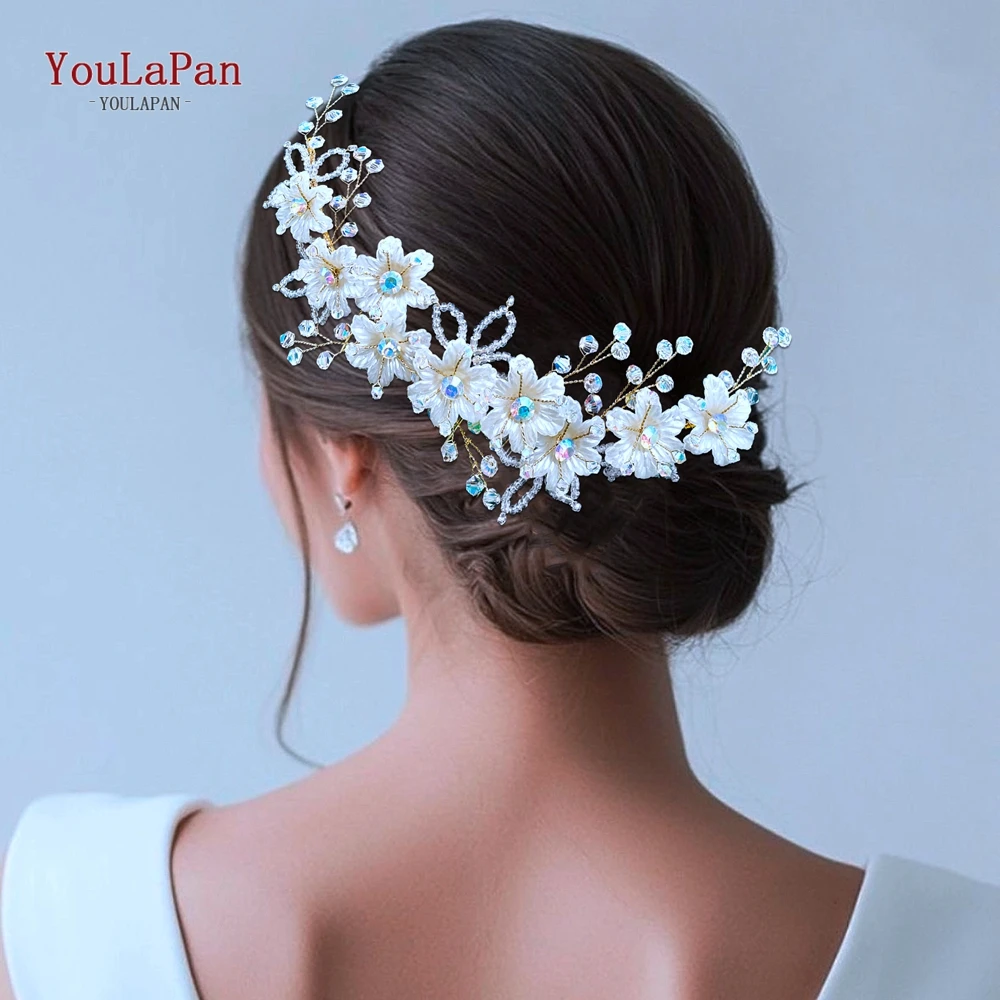 

YouLaPan Flower Crystal Hair Comb Bride Bridesmaid Headdress Wedding Hair Ornaments Fashion Headwear Holiday Headpiece HP915
