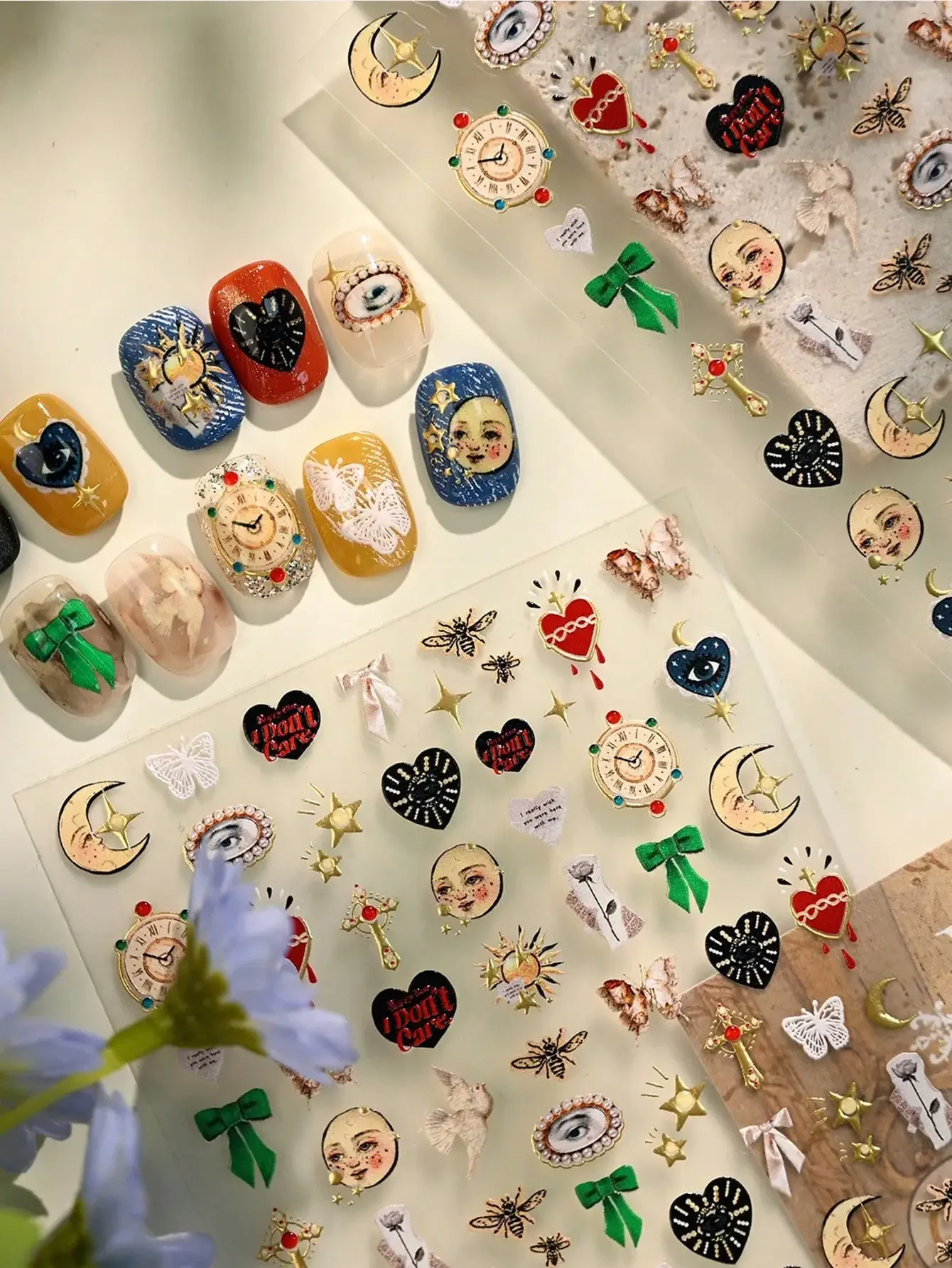 

1pc Vintage European Oil Painting Frame Floral Nail Art Sticker, New Baroque Retro Frame Rose Nail Decal, Exquisite & Elegant Nail Art Decoration Sticker Nails Nail Supplies Nail Stickers