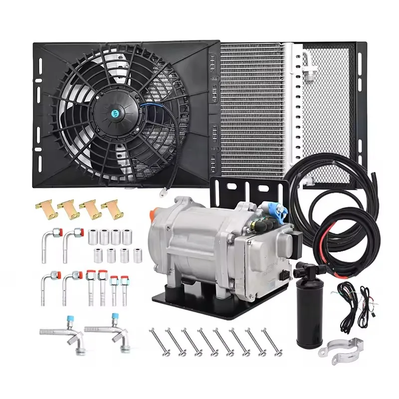 404 4 furos universal automotivo ar condicionado com controle remoto compressor elétrico 12v/24v ar condicionado e sistema de aquecimento