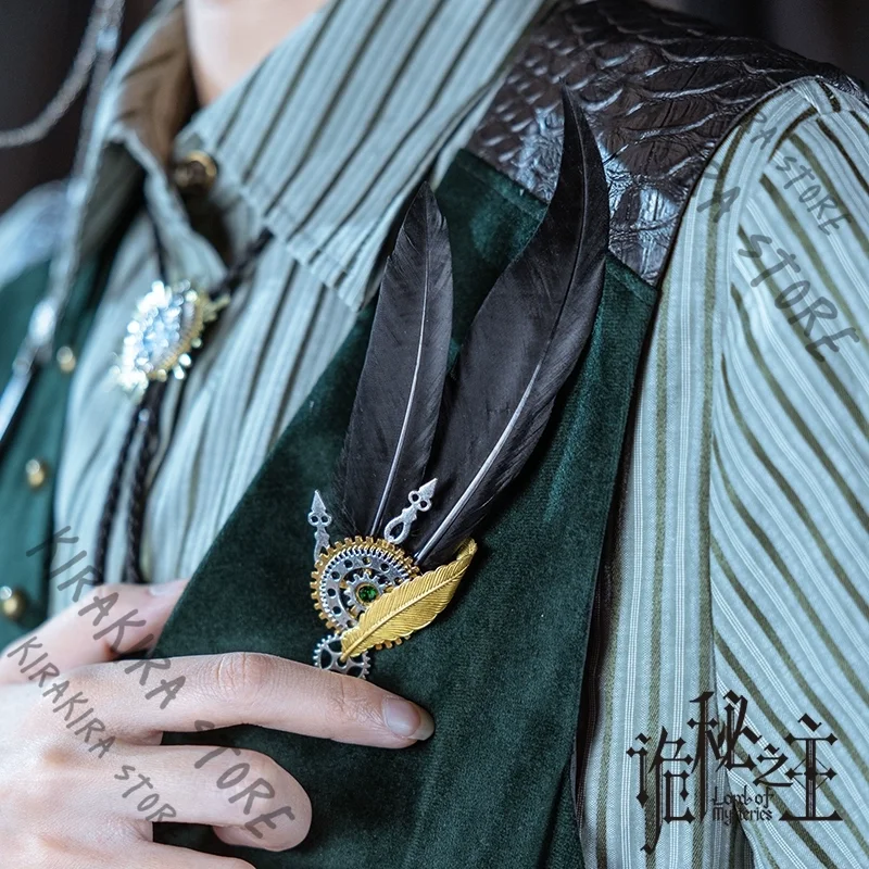 

Amon Series Crow Feather Metal Gear Brooch Cosplay Genuine Peripheral Collector's Edition Breastpin Manga Gift Hallowmas Boys