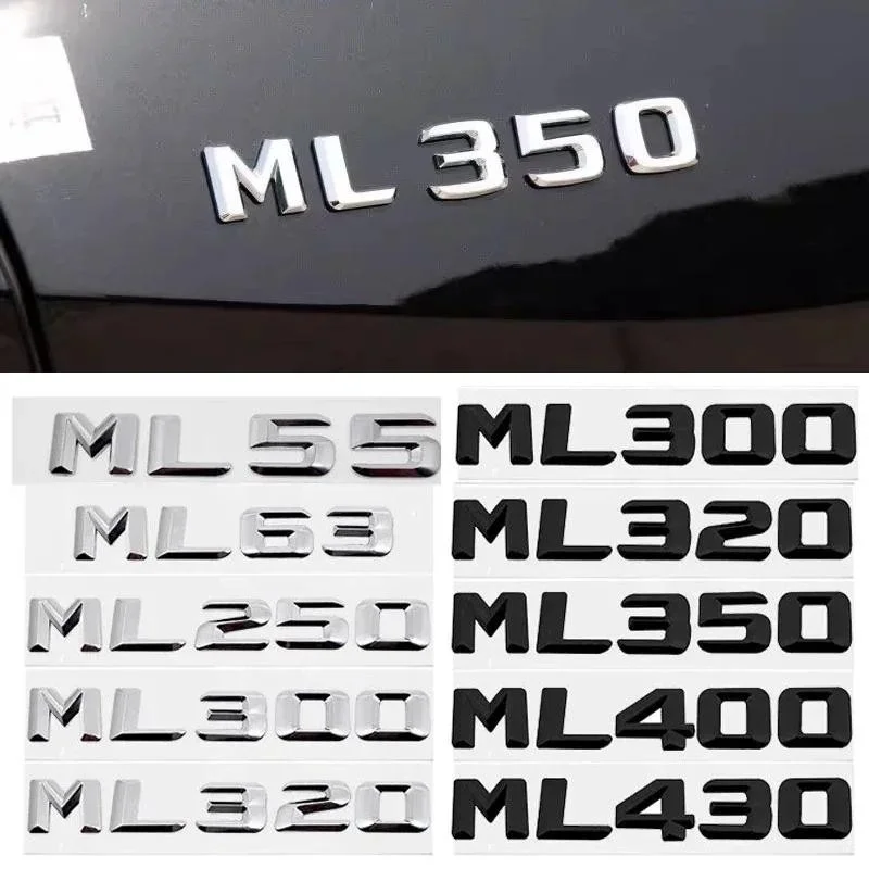 Emblema Adesivo para 2014-2016 W166 W164 W165 ML550 ML500 ML430 ML400 ML350 ML320 ML300 ML250 ML63, Adesivo de Letra e Número Traseiro