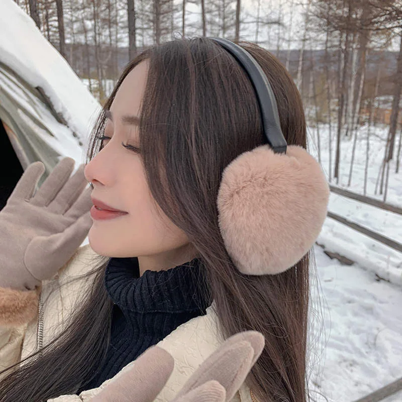 Rex Rabbit Fur Hang Ear Cover Warm Winter Earmuffs Headwear Ear Muffs Fur Earmuffs Cold Ear Warmer Fold Ear Protection Headband