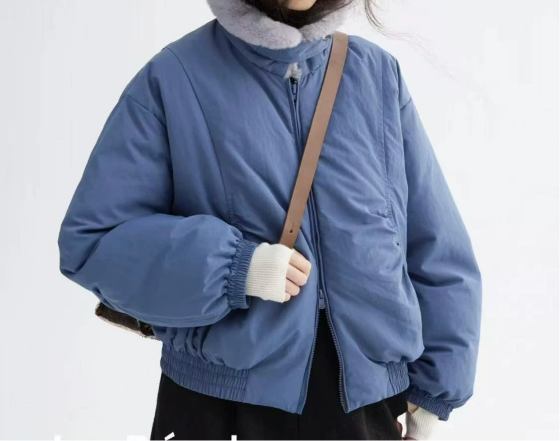 

Short Cotton Jacket 2025 New Thickened Winter Warm Turn-Down Collar Coat Women's Loose Cotton Jacket