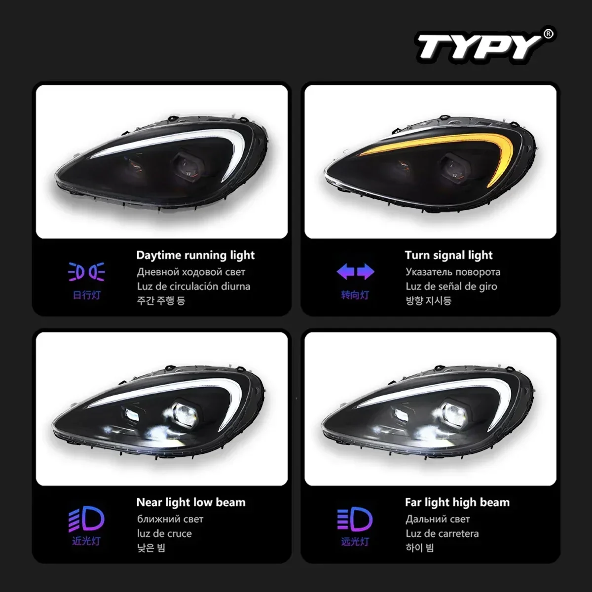 

TYPY новая светодиодная фара, обновленная, модифицированная для Corvette C6 RGB 2005-2013, фара с динамическим сигналом, автоаксессуары