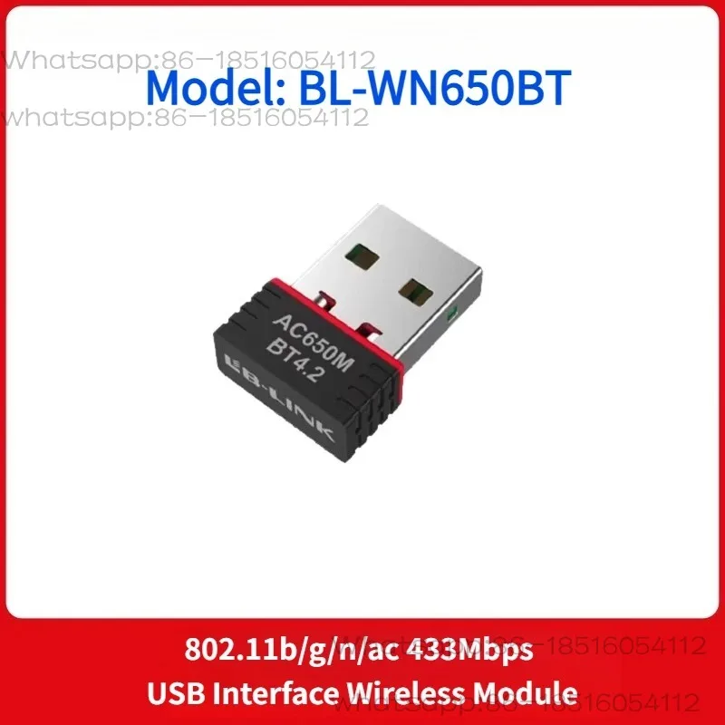 BL-WN650BT Dual Band 5G/2.4G WiFi Adapter with Bluetooth 4.2, USB Wireless Network Card for Desktop Laptop PC, RTL8821CU Chip
