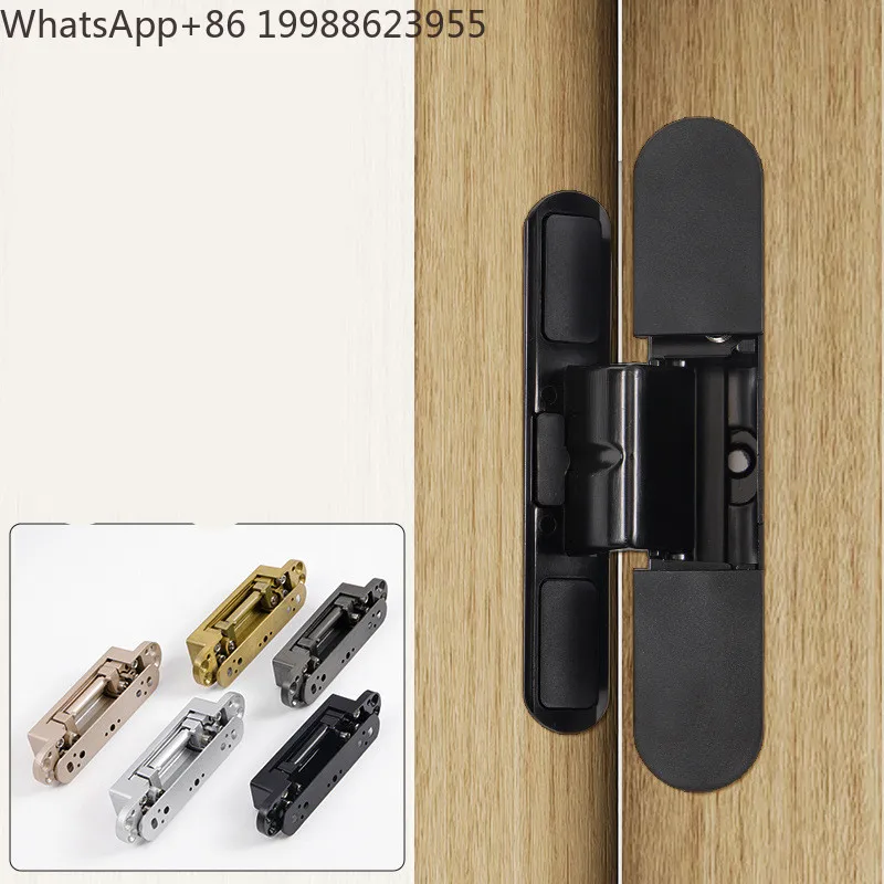 2PCS Side hidden invisible door hinge  60KG inner opening wooden door stainless steel wooden door concealed cross hinge