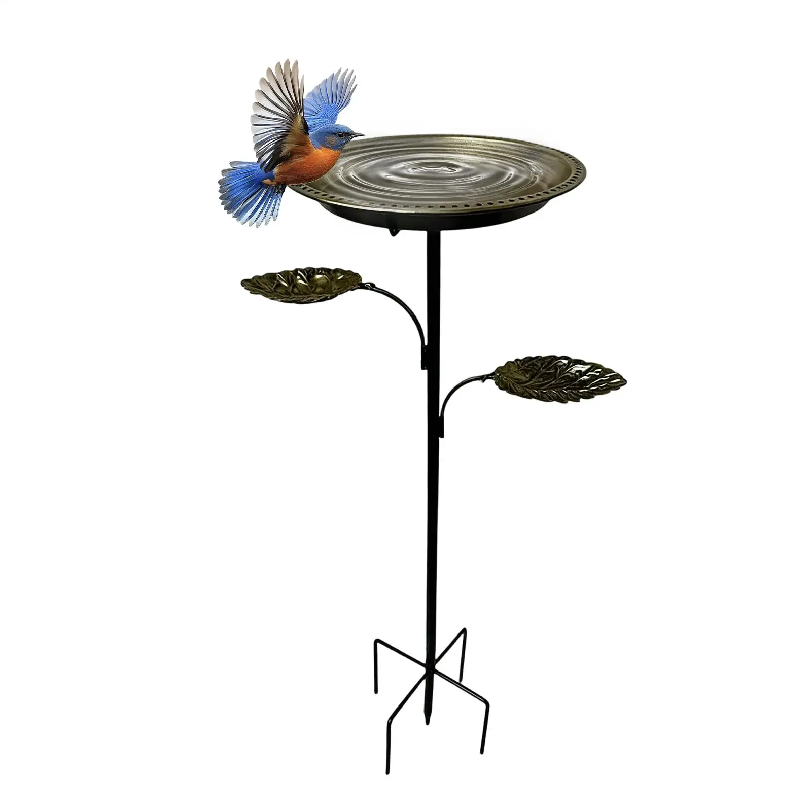 Standing bird bath Stable Weatherproof Vintage Decorative bird Feeder 30cm bird bath Dual-function bird feeding and watering