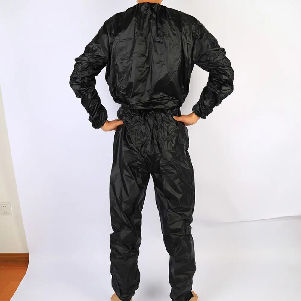 

Sport Suit Men Women PVC Sauna Suit Elastic Waist Long Sleeve Summer Men's Top Pants Set Sweat Suit Weight Loss Fitness Clothing