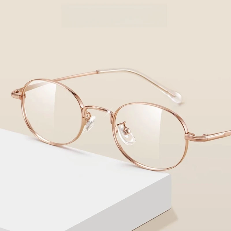 OLLYMURS Retro Oval Titanium Alloy Glasses Women Fashion Small Face Wide Edge Design Optical Prescription Eyeglasses Frame 2017