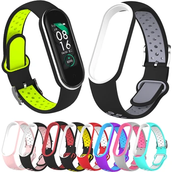 حزام لـ Mi band 7 سوار رياضي من السيليكون Miband5 miband 6 شريط بديل للمعصم لـ Xiaomi Mi Band 7 ملحقات الحزام