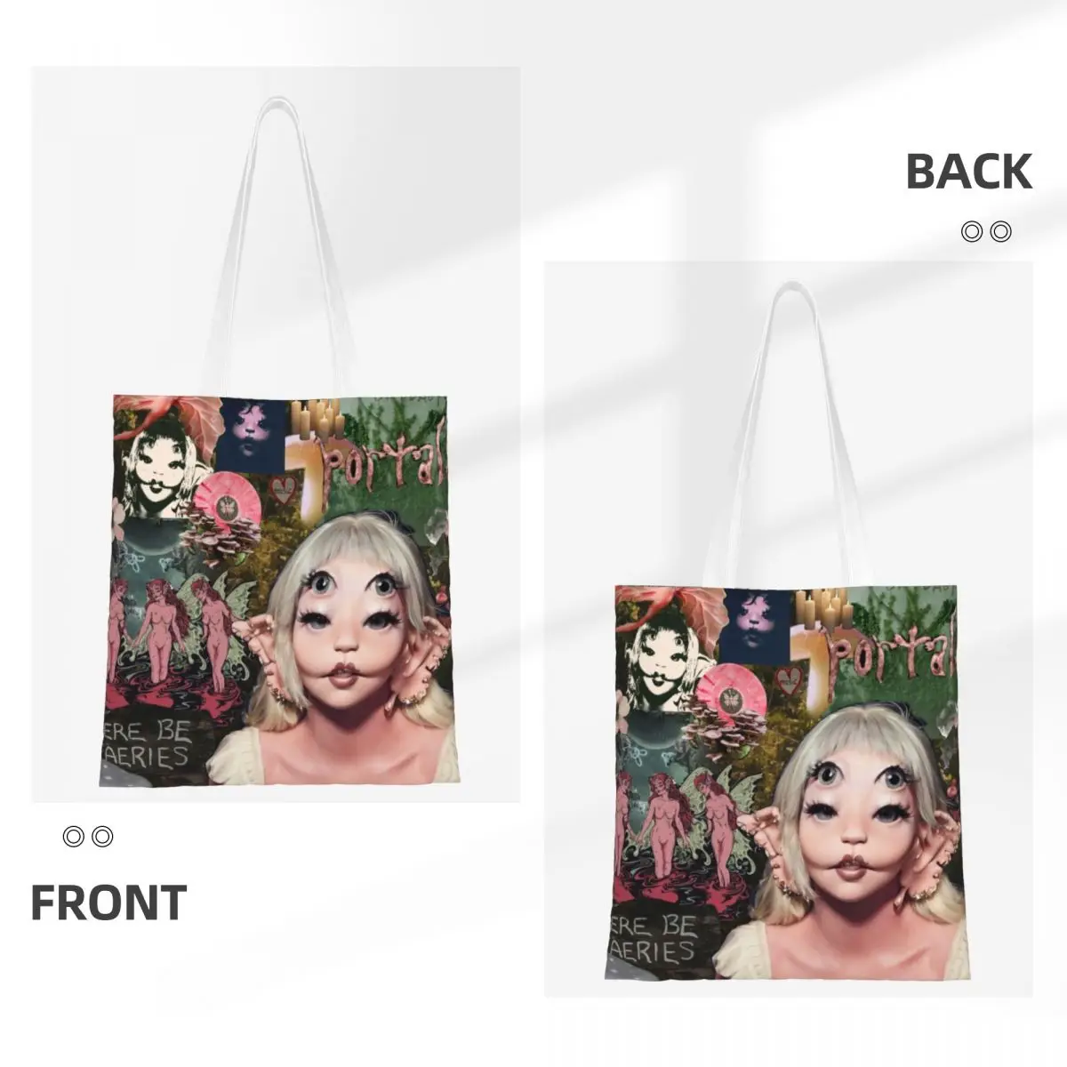 Custom Music Singer Melanie Martinez Canvas Shopping Bag Women Durable Groceries Tote Shopper Bags