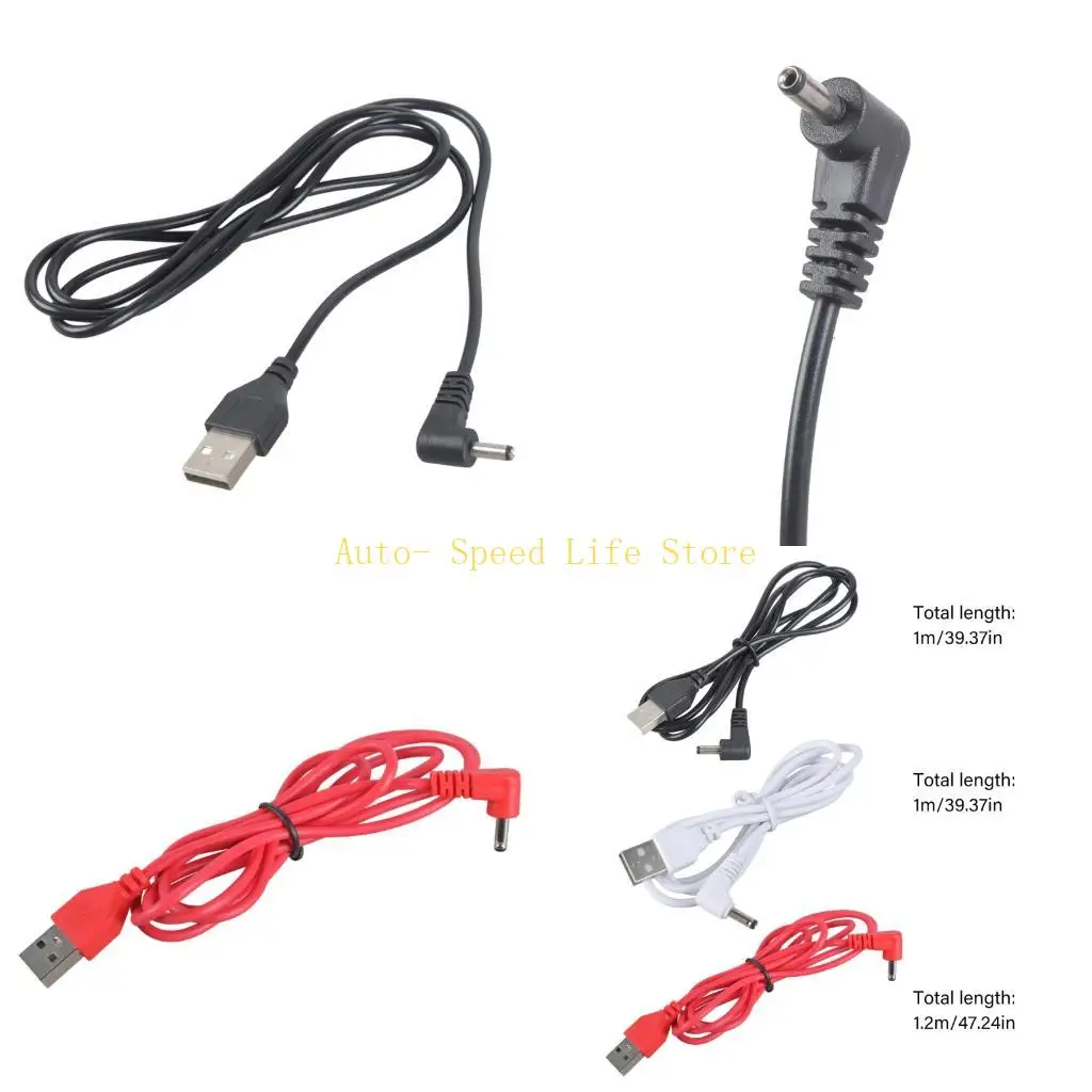 02DA Angled 3.5mm Power Cord USB Male To Drum For Dense Installations Telecommute Electronics