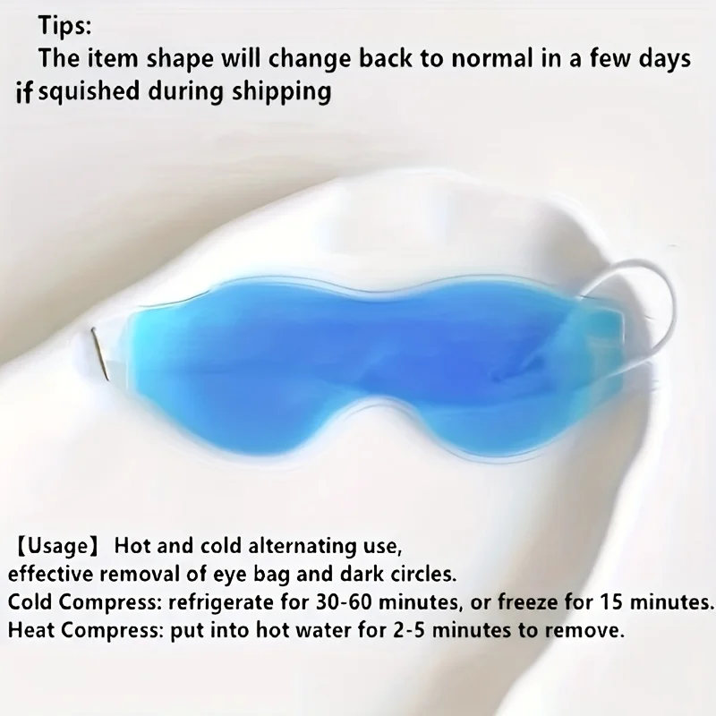 2pcs gel ice eye masks, relieve dark circles and fatigue, reusable dual cold and hot effect eye patches with adjustable elastic view 3